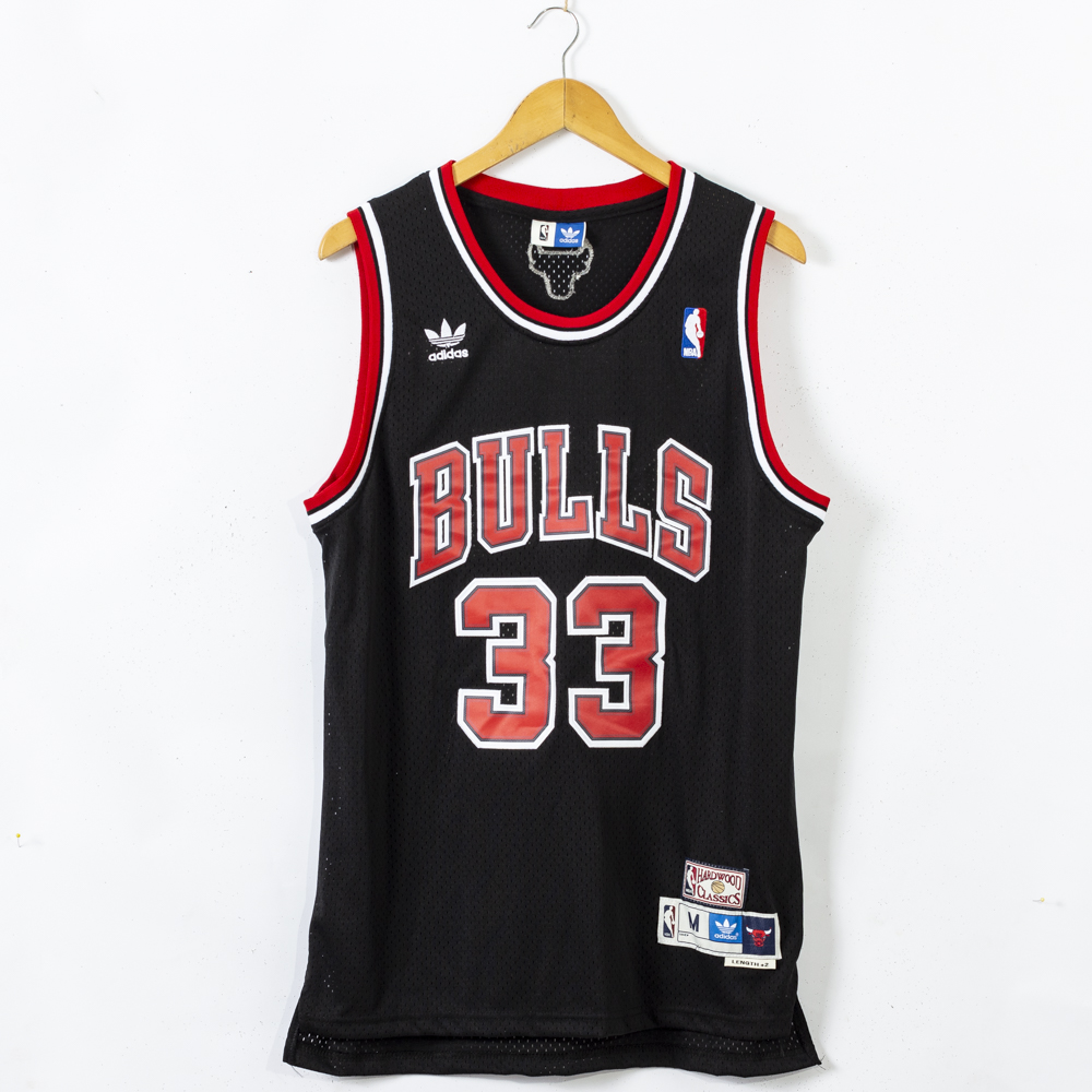 Men Chicago Bulls #33 Pippen Black NBA throwback Jerseys->nba t-shirts->Sports Accessory